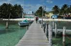 Desembarcando em Caye Caulker, na grande barreira de corais, em Belize